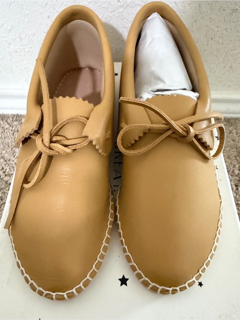 The Great. Canyon Moccasin Safari Leather Flats NIB Size 7